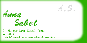 anna sabel business card